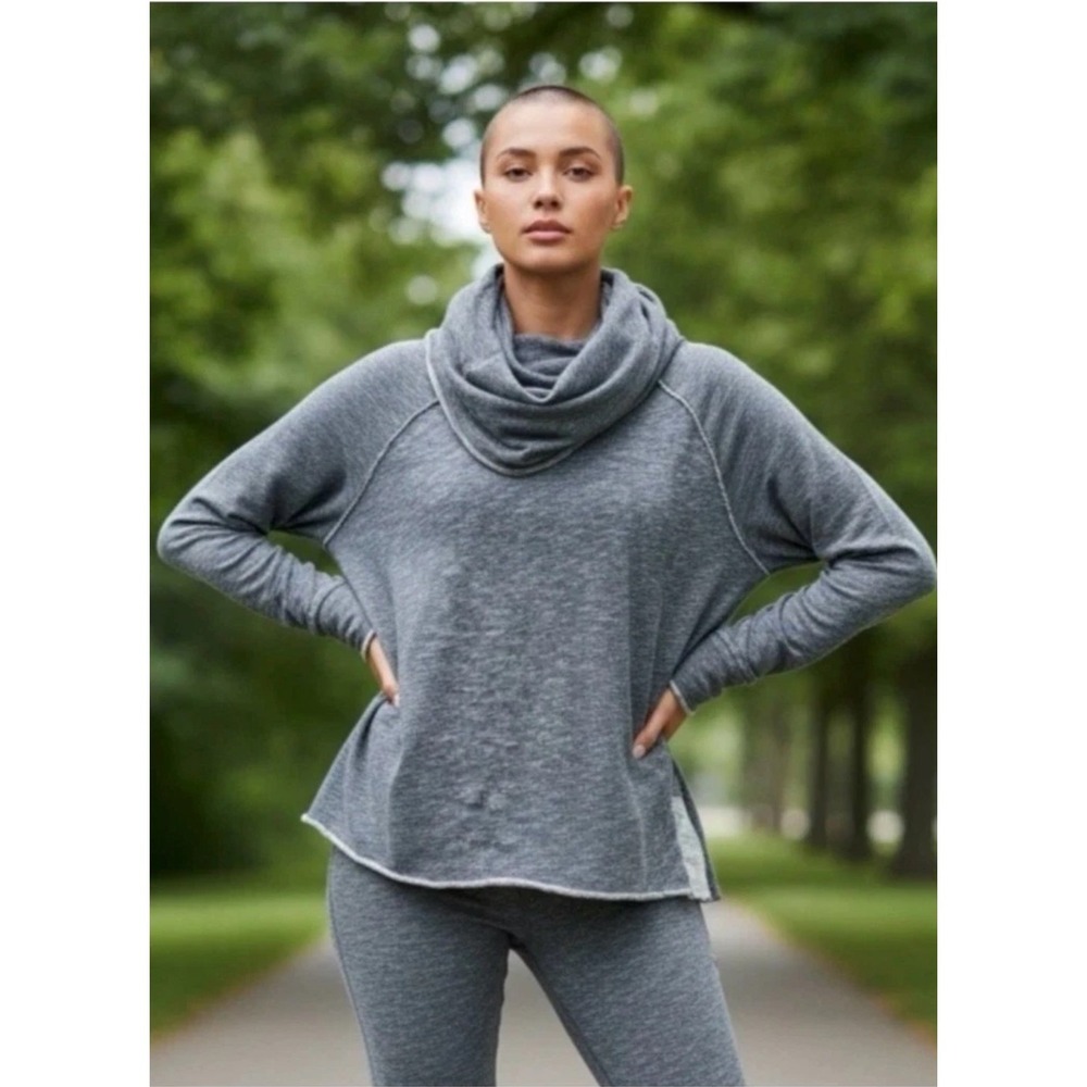 Free People Beach One Body Cocoon Cowl Neck Pullover Sweatshirt Gray Size‎ S/M